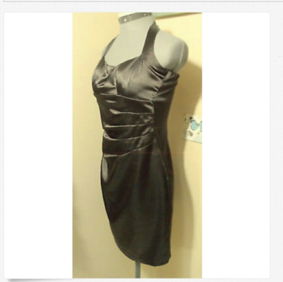 STUDIO Y Formal Dress 3/4 BROWN empire waist Halte - Picture 5 of 7